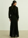 Reiss Octivia Sheer Jersey Maxi Dress, Black