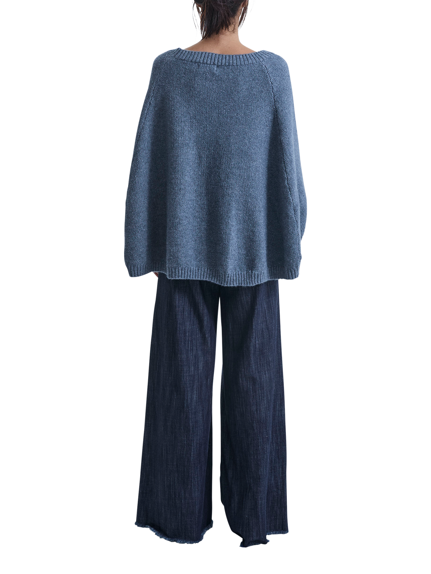 Product image 2 of 6, which shows James Lakeland Drape Jumper, Denim, One Size