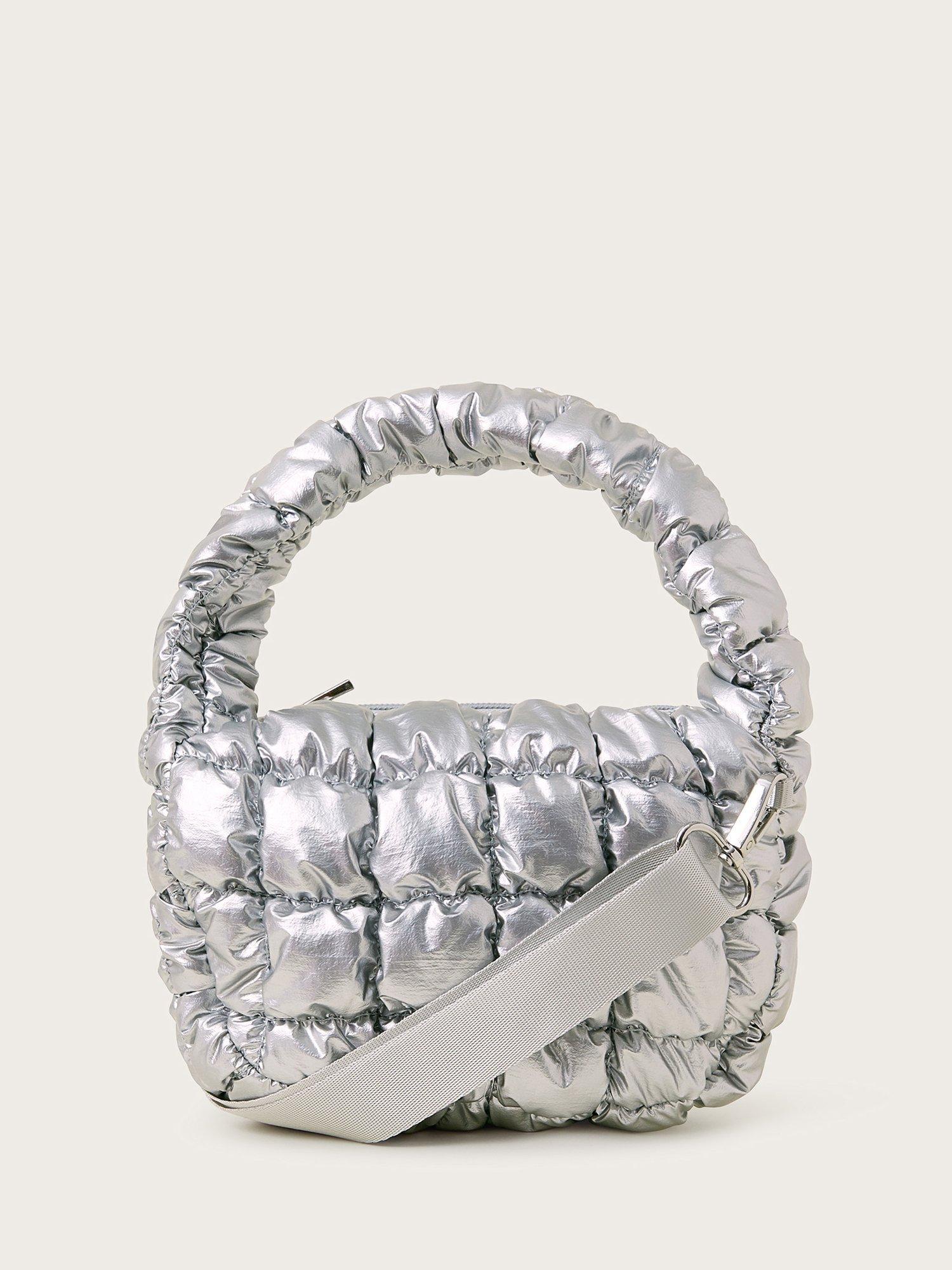 Product image 1 of 4, which shows Monsoon Kids' Metallic Quilted Bag, Silver, One Size