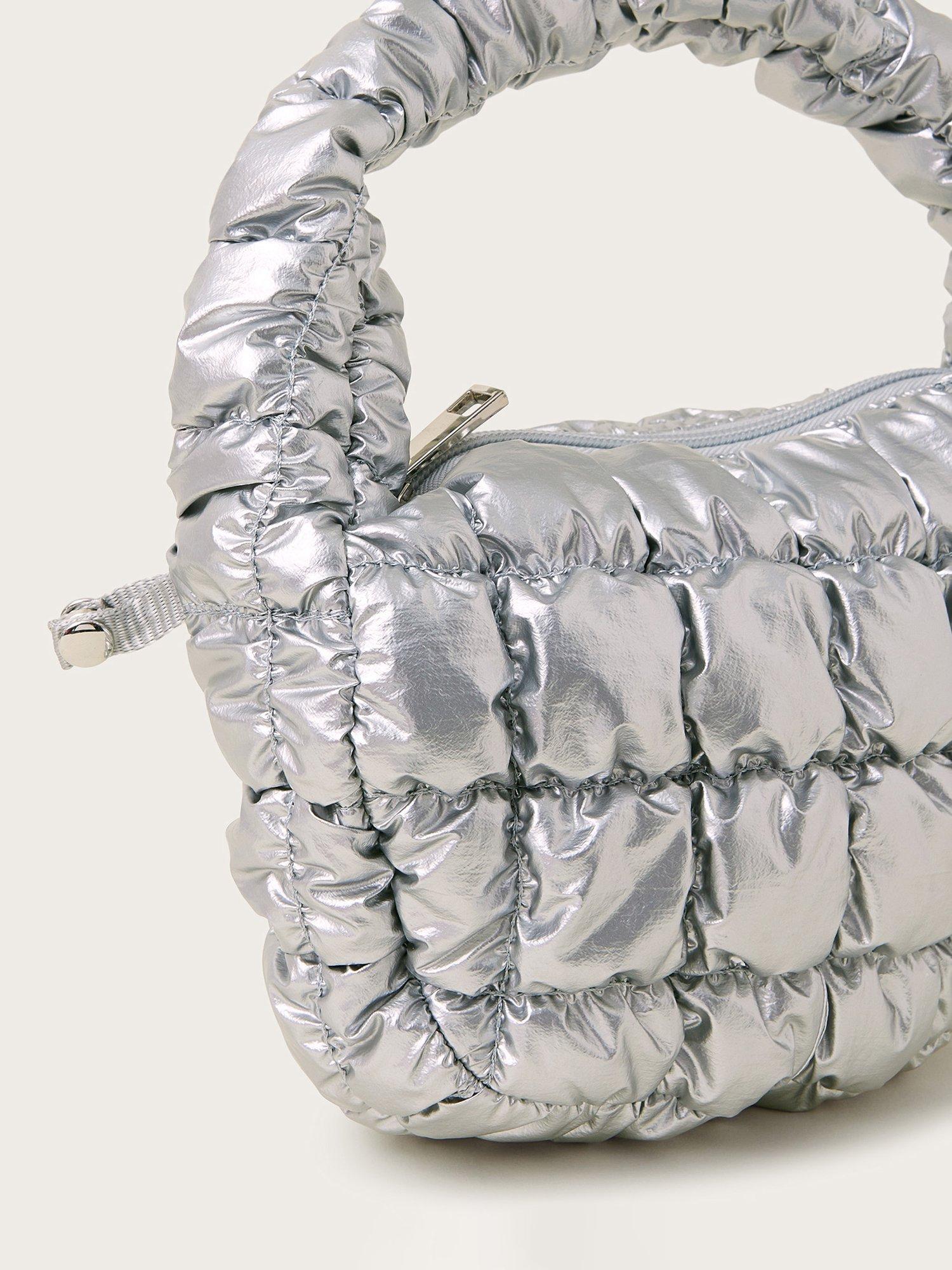 Product image 3 of 4, which shows Monsoon Kids' Metallic Quilted Bag, Silver, One Size