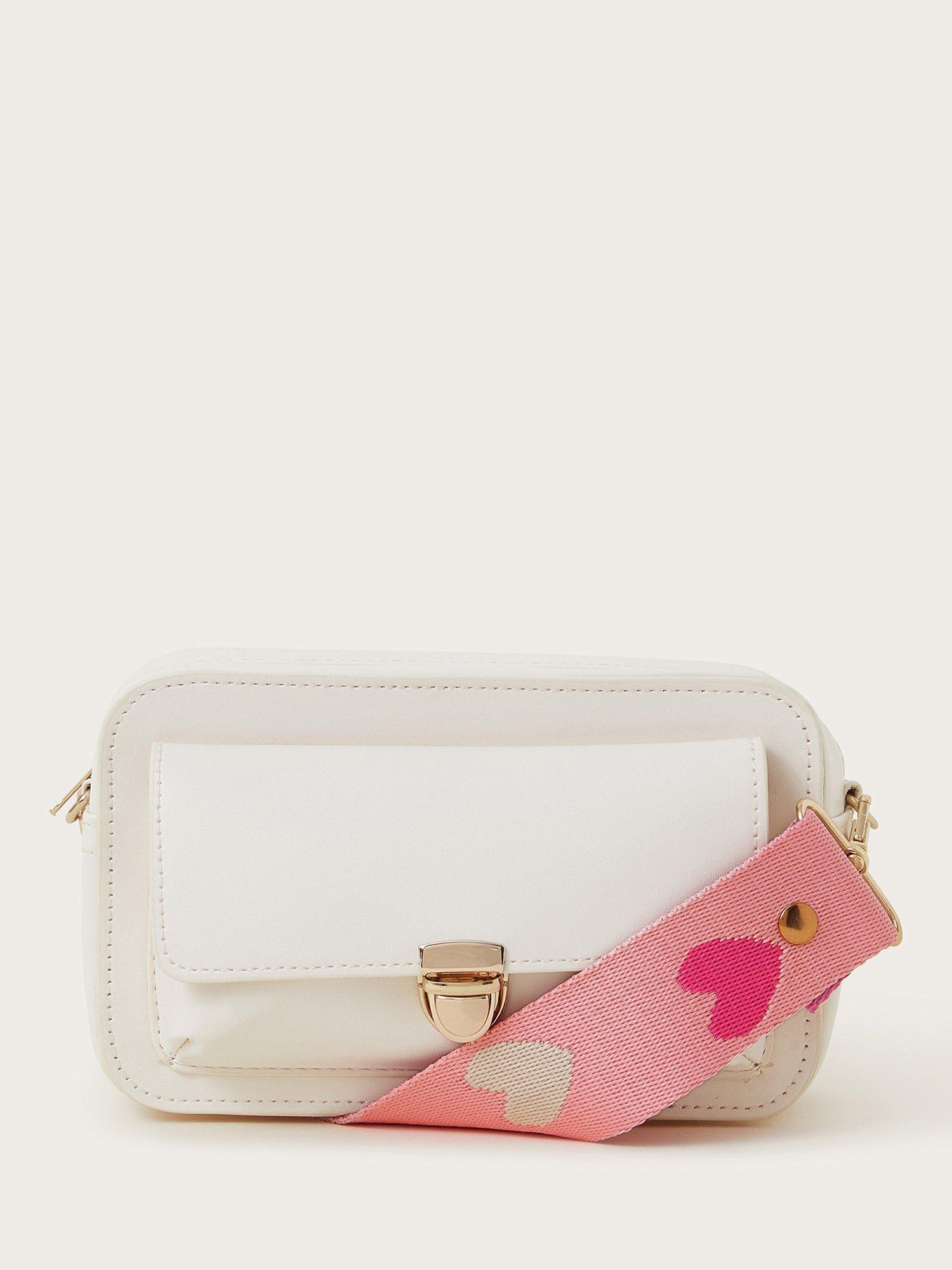 Product image 1 of 5, which shows Monsoon Kids' Dual Strap Crossbody Bag, Cream