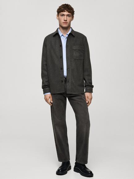 Mango Alludia Regular Fit Shirt - view 2, Charcoal