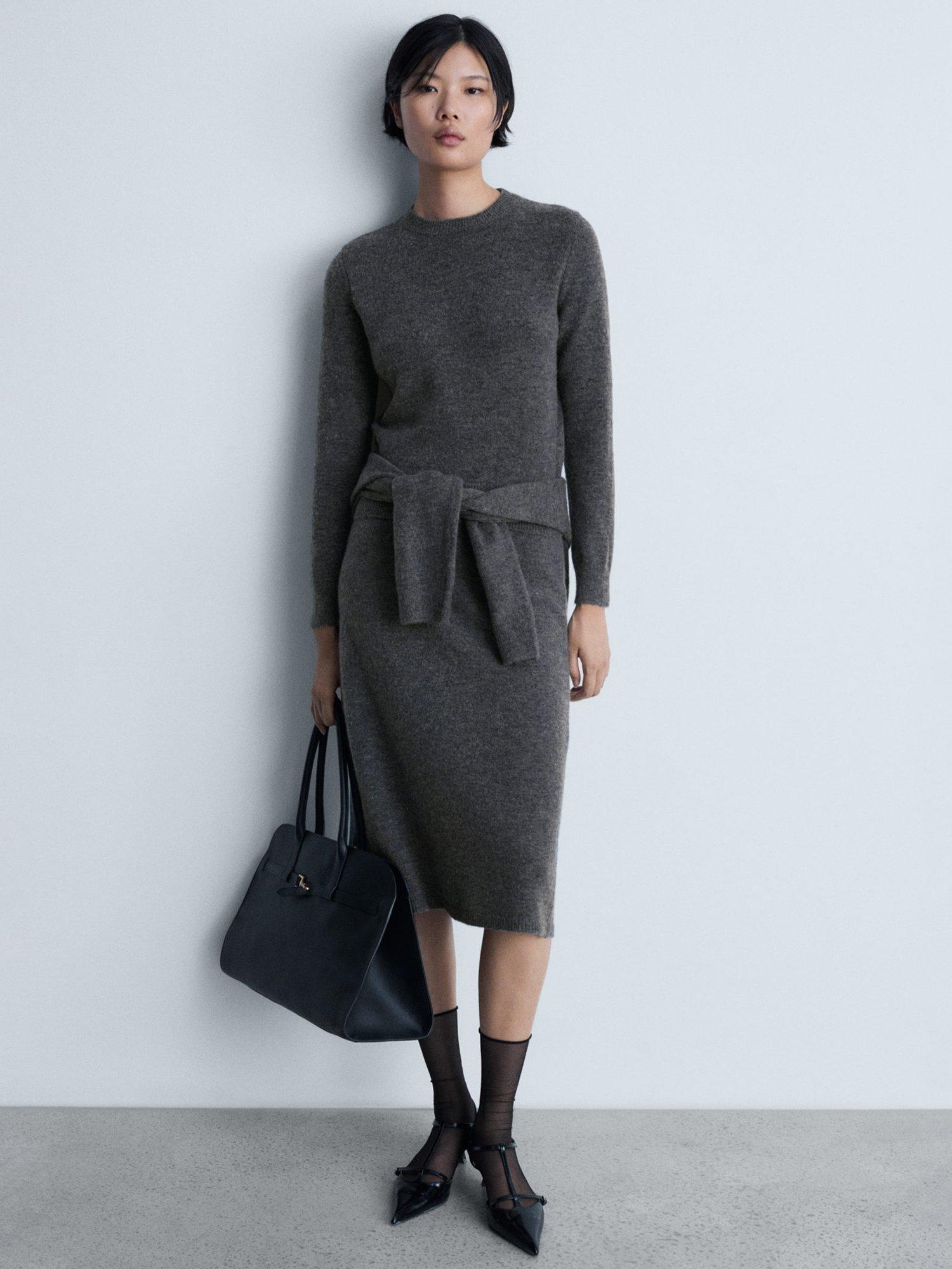 Mango Eliote Knit Jumper, Grey