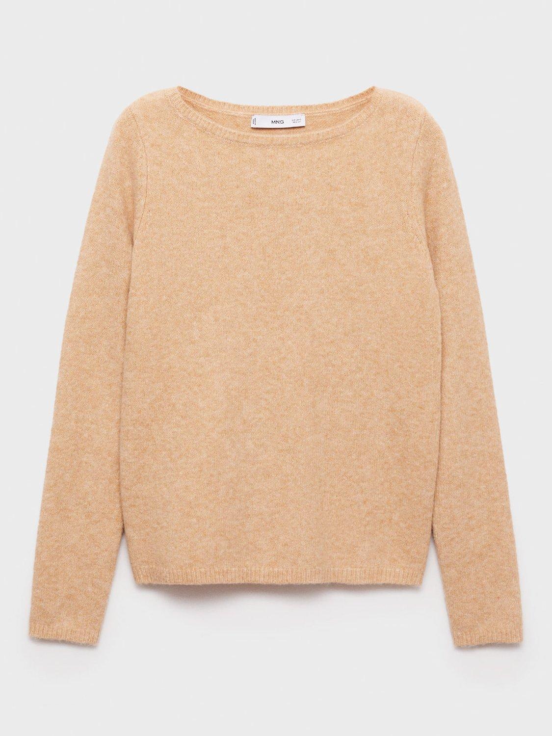 Product image 3 of 6, which shows Mango Seeds Boat Neck Jumper, Medium Brown, XS