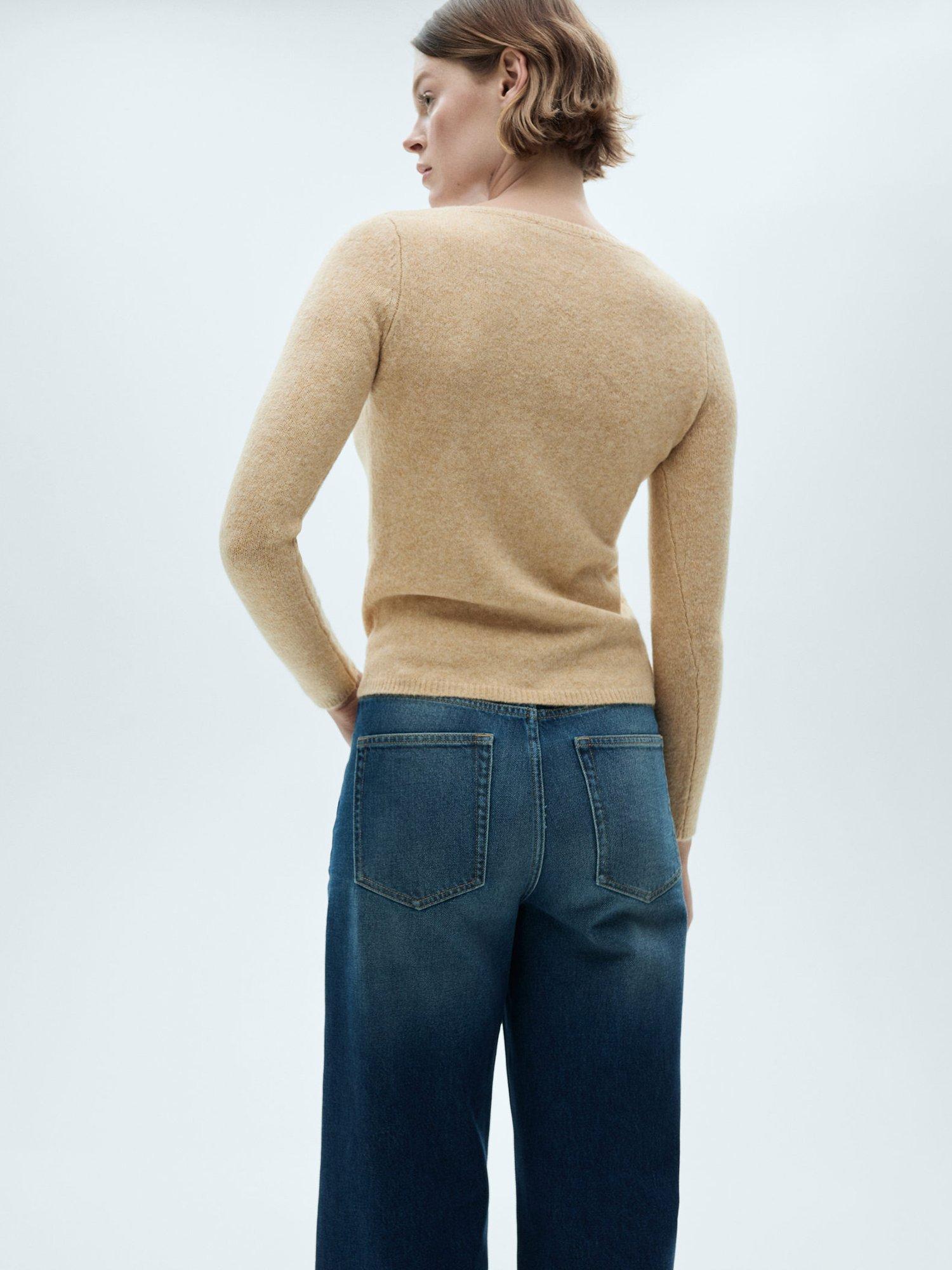 Product image 4 of 6, which shows Mango Seeds Boat Neck Jumper, Medium Brown, XS
