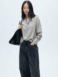 Mango Galita Patch Pocket Shirt, Grey