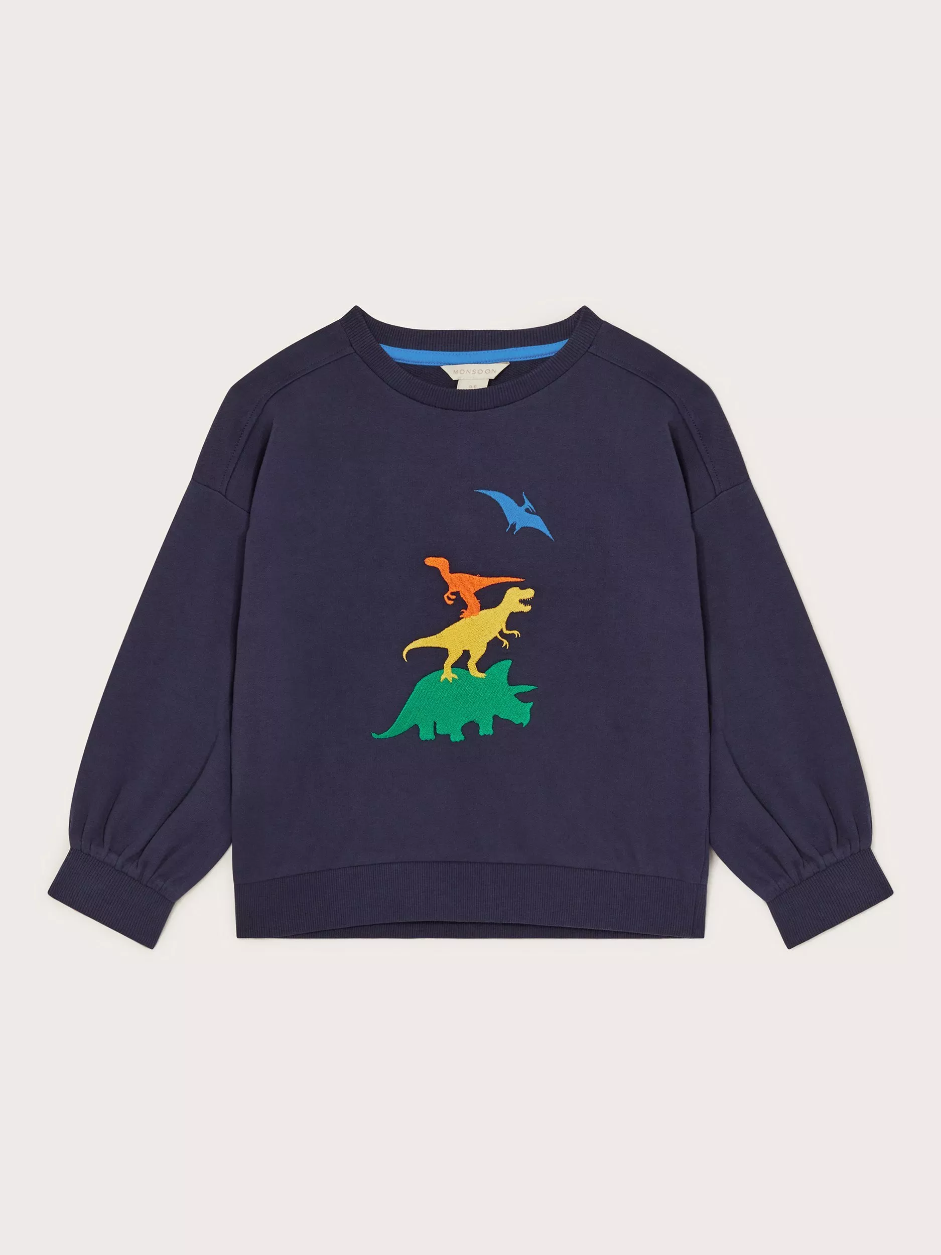 Monsoon Kids Stacked Dinosaur Sweatshirt Navy Multi