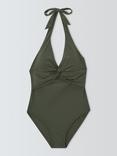 John Lewis Hamptons Twist Front Swimsuit, Khaki
