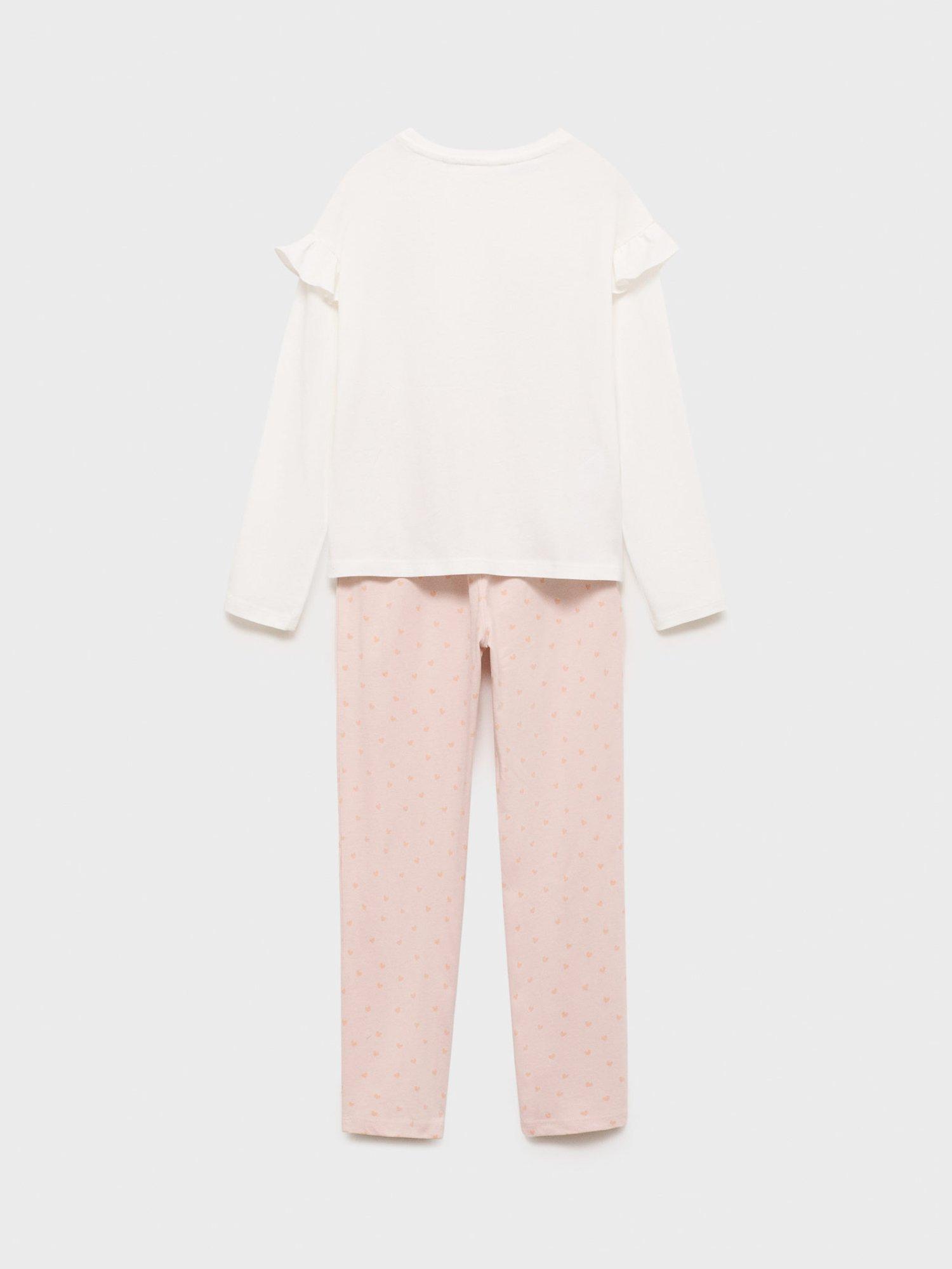 Product image 2 of 4, which shows Mango Kids' Snoopy Cotton Pyjamas, Natural White, 13-14 years