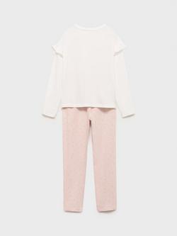 Mango Kids' Snoopy Cotton Pyjamas, Natural White - view 2, Natural White