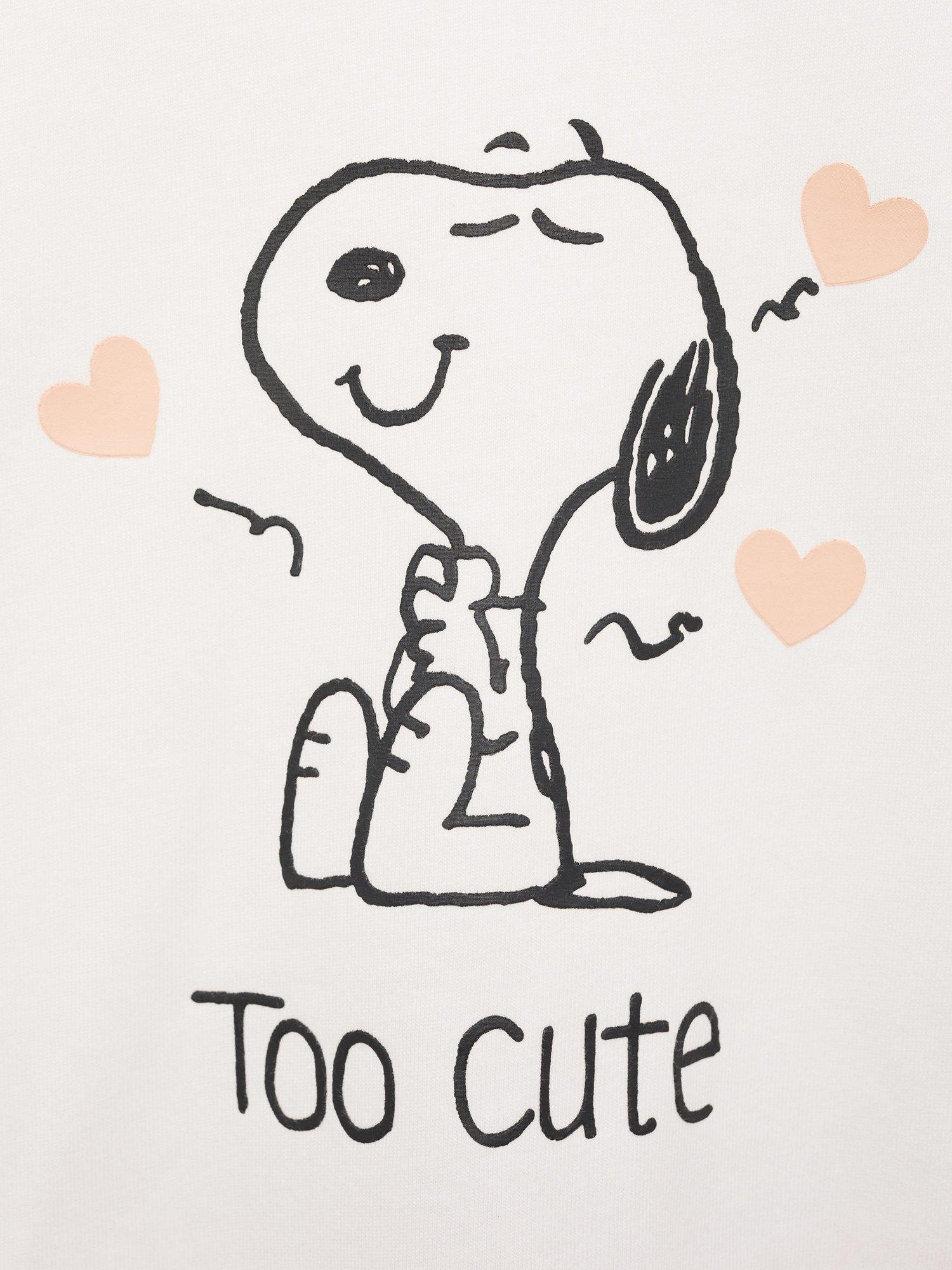 Product image 4 of 4, which shows Mango Kids' Snoopy Cotton Pyjamas, Natural White, 13-14 years