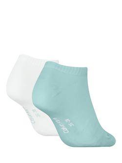 Calvin Klein Mono Trainer Socks, Pack of 2, Aqua/White - view 2, Aqua/White