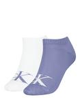 Calvin Klein Mono Trainer Socks, Pack of 2, Purple/White