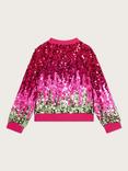 Monsoon Kids' Bright Sequin Bomber Jacket, Pink