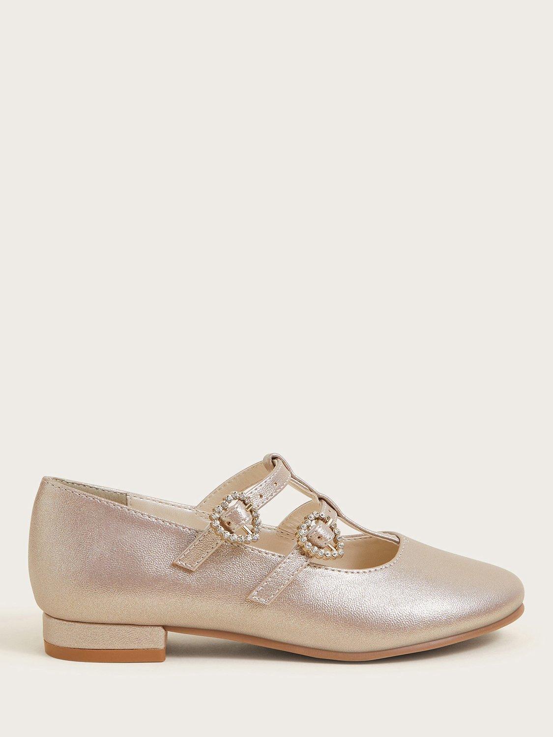 Monsoon Diamante Buckle Mary Jane Pumps, Gold