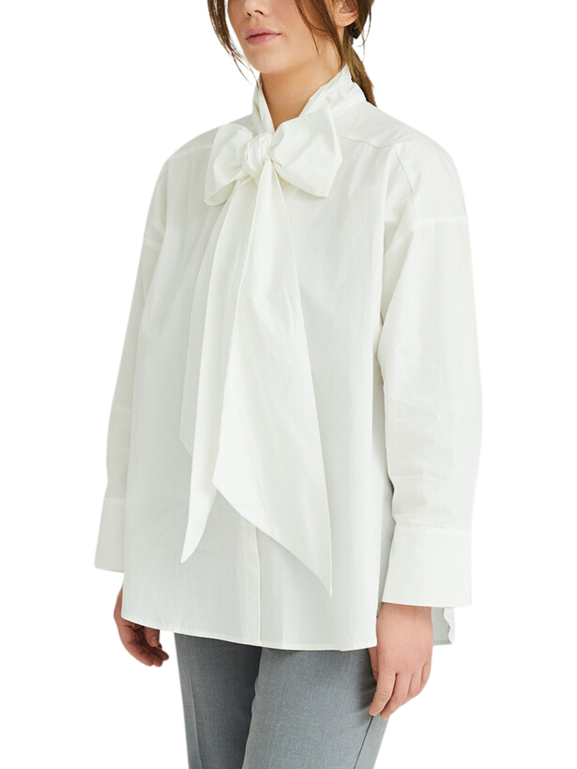 Product image 1 of 4, which shows A-VIEW Bow Neck Shirt, White, 12