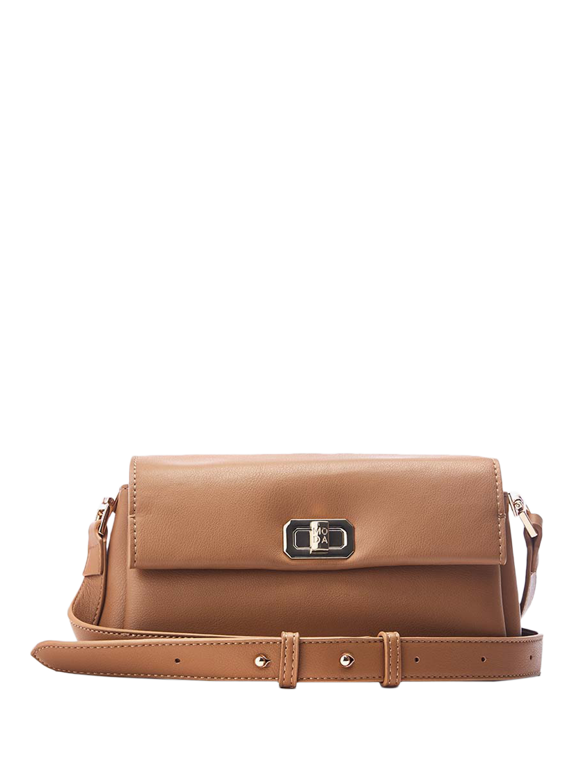 Moda in Pelle Britney Faux Leather Shoulder Bag, Camel