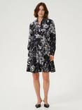 KAFFE Kaisa Floral Shirt Dress, Black/White