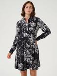 KAFFE Kaisa Floral Shirt Dress, Black/White