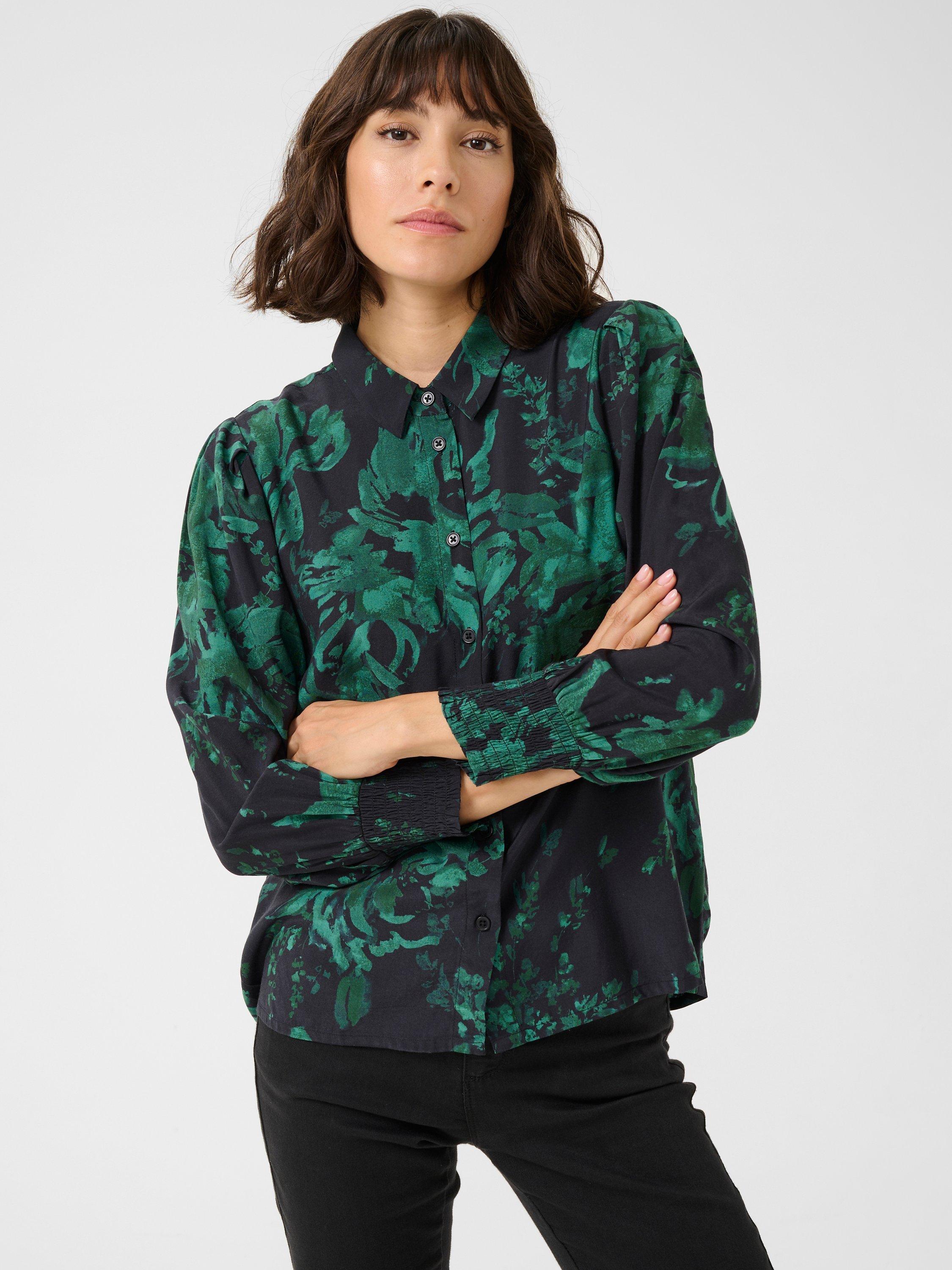 KAFFE Kaisa Floral Shirt, Black/Green