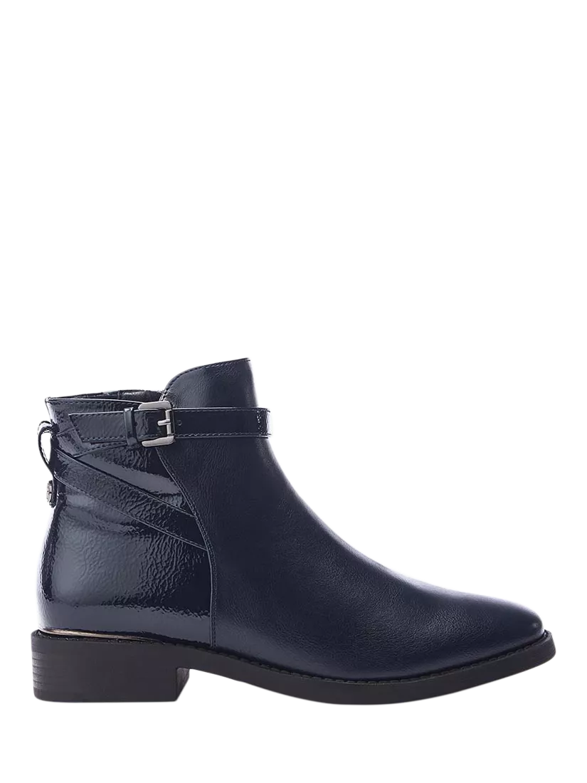 moda in pelle navy ankle boots