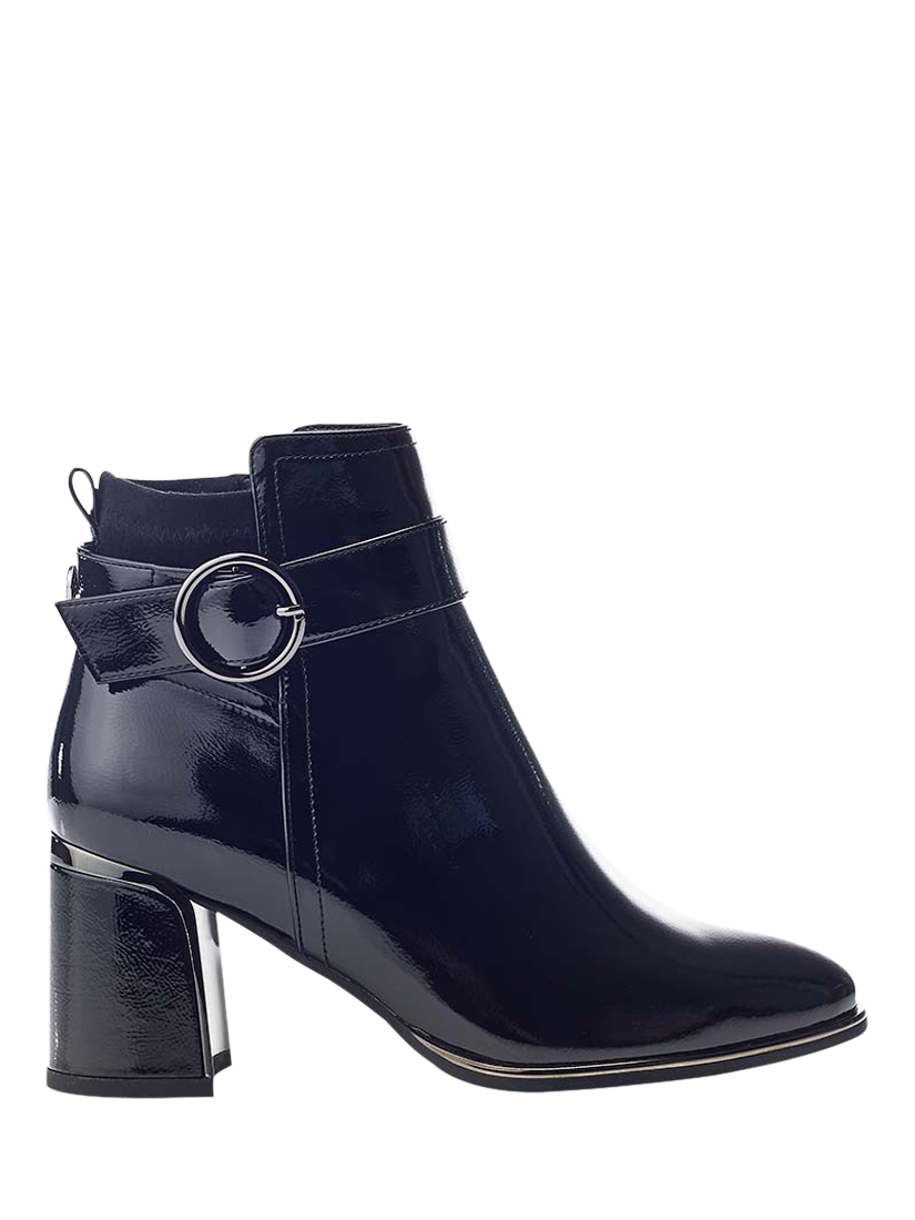 Moda in Pelle Paeden Patent Heeled Ankle Boots Black