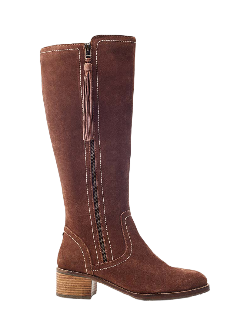 Product image 1 of 4, which shows Moda in Pelle Rodell Suede Knee High Boots, Tan, 3