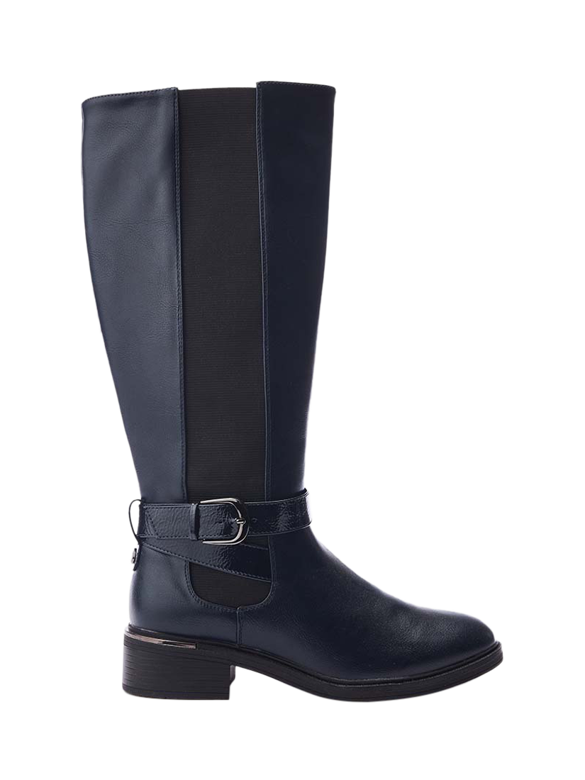 Product image 1 of 4, which shows Moda in Pelle Shanelle Long Chelsea Boots, Navy, 3
