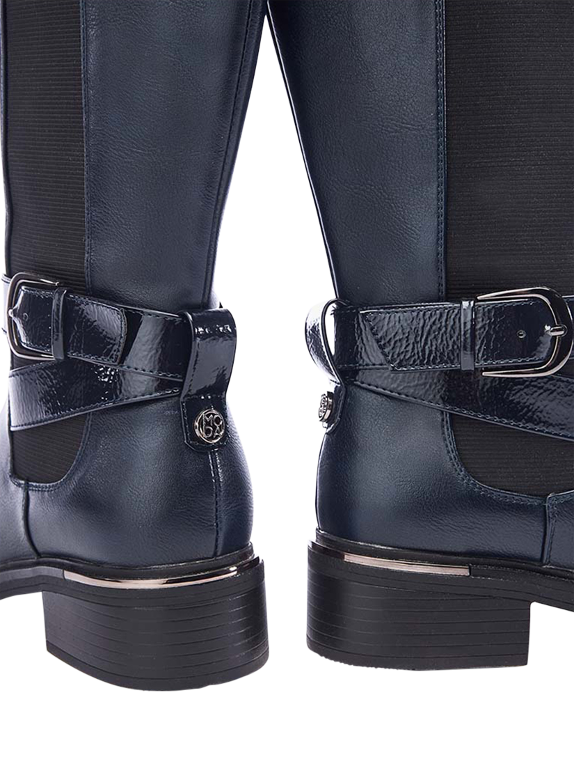 Product image 4 of 4, which shows Moda in Pelle Shanelle Long Chelsea Boots, Navy, 3