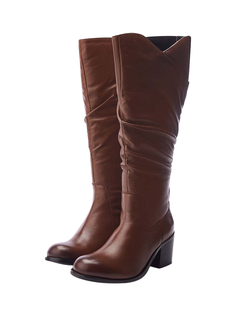 Product image 2 of 4, which shows Moda in Pelle Soleene Leather Over the Knee Boots, Tan, 3
