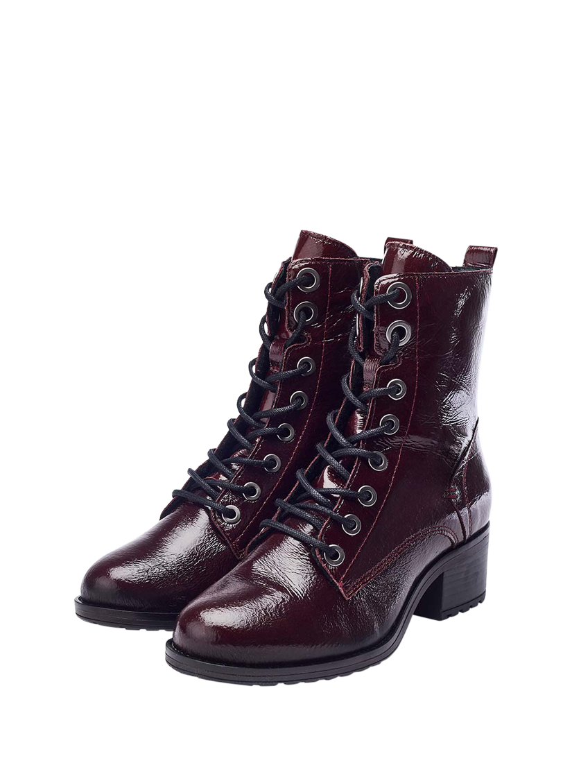 Moda in Pelle Bezzie Leather Biker Boots Burgundy