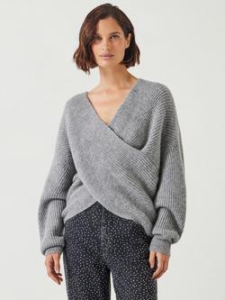 HUSH Betty Wool Blend Jumper, Mid Grey Marl