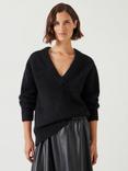 HUSH Lacey Deep V Neck Alpaca Blend Jumper