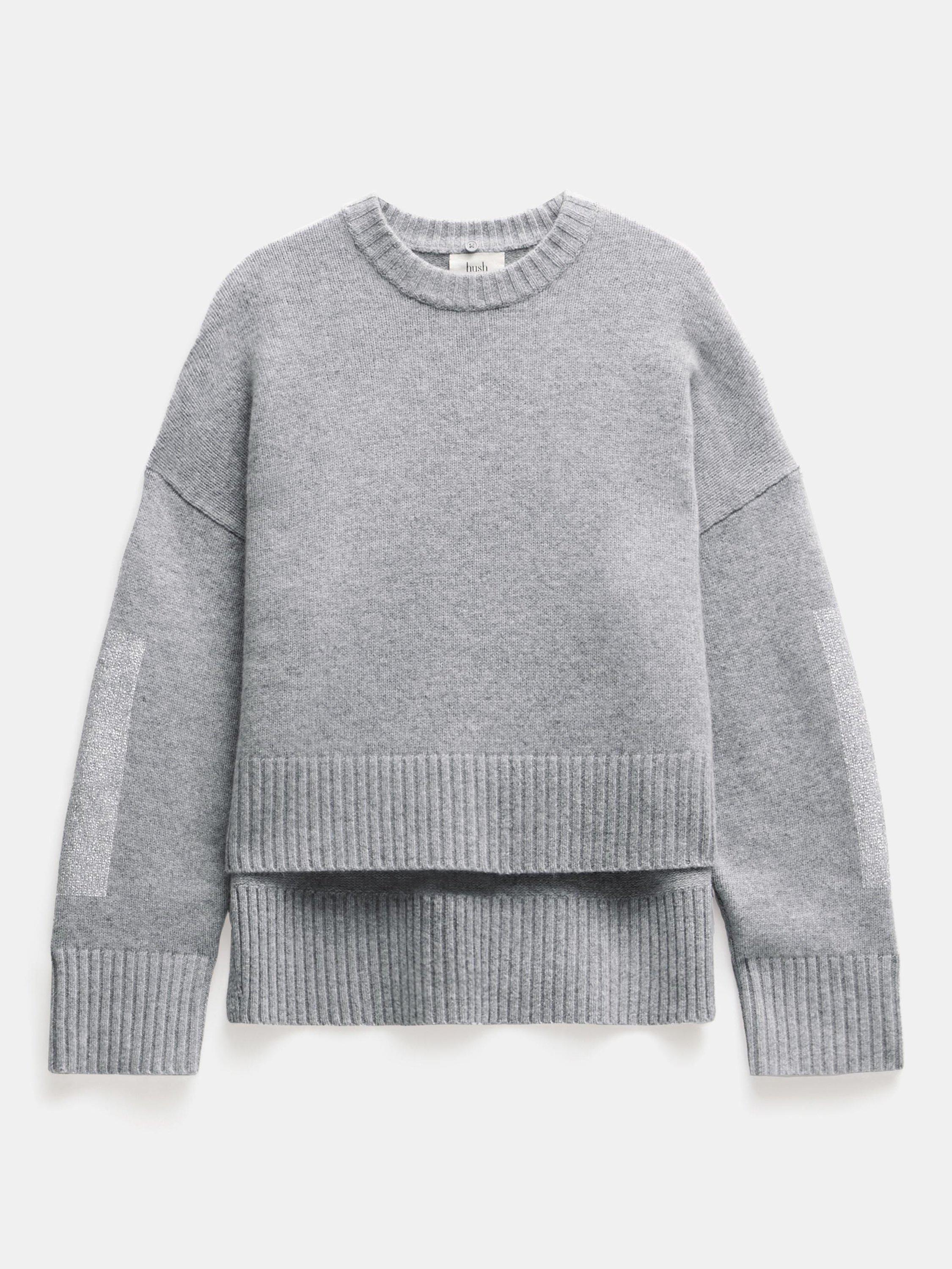 Product image 4 of 5, which shows HUSH Livvy Detachable Roll Neck Pure Merino Wool Jumper, Grey, XXS