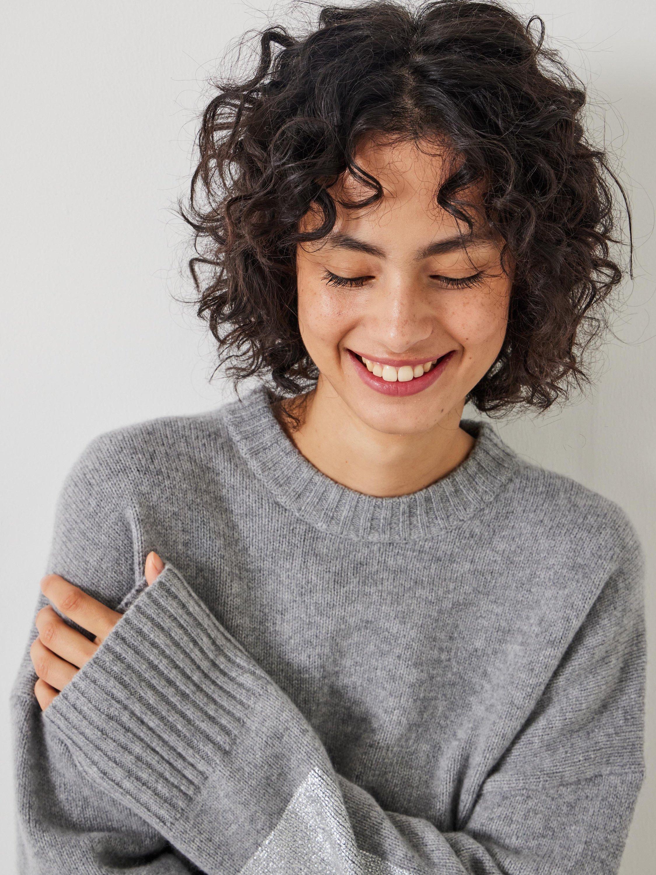 Product image 5 of 5, which shows HUSH Livvy Detachable Roll Neck Pure Merino Wool Jumper, Grey, XXS