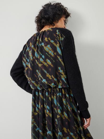 HUSH Clara Knit Woven Dress, Tie Dye Green - view 2, Green