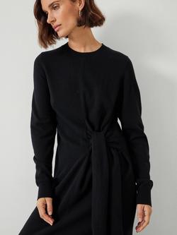 HUSH Tilly Merino Wool Tie Midi Dress - view 2, Black