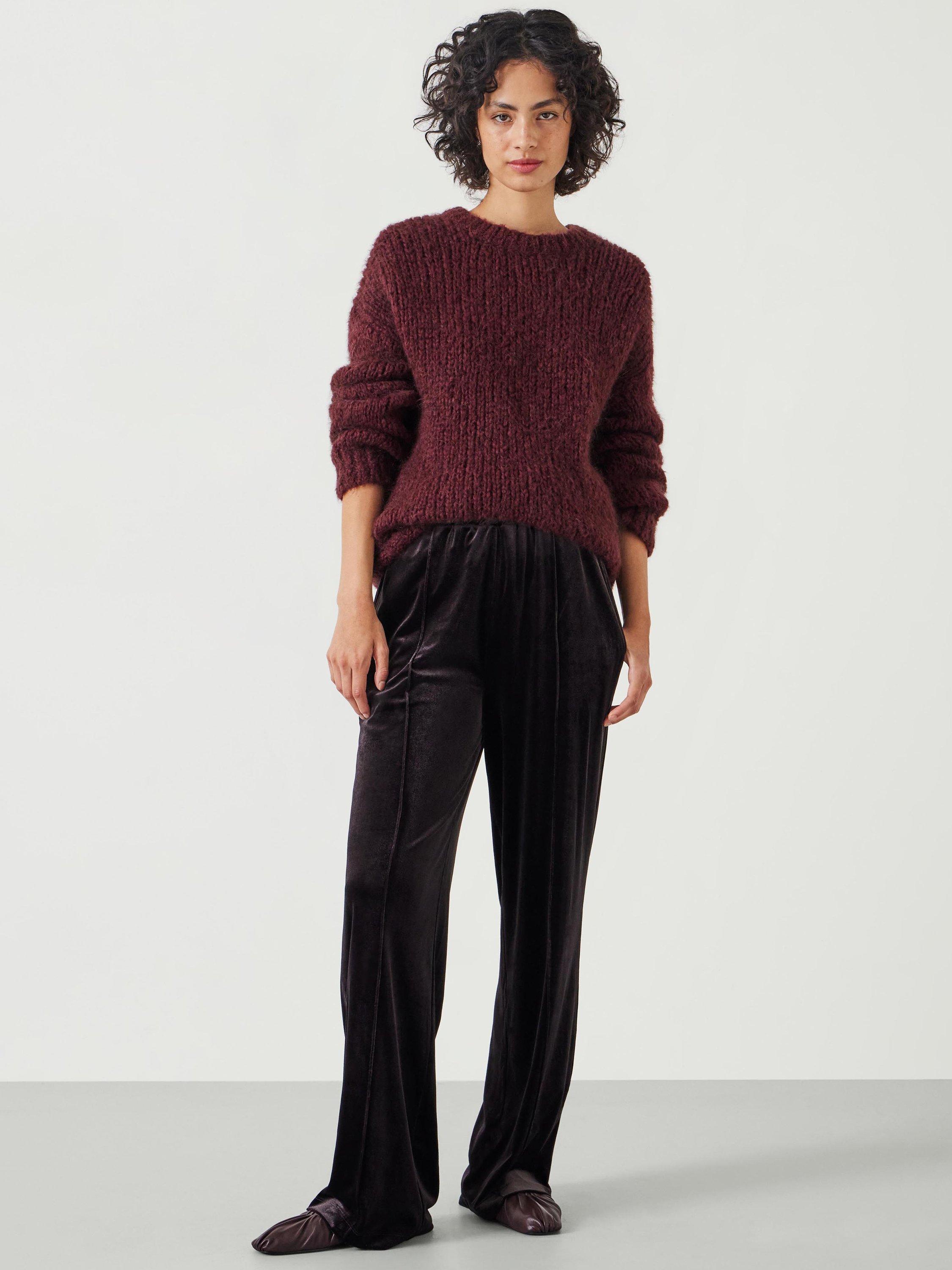 Product image 2 of 6, which shows HUSH Harrison Velvet Joggers, Raisin Brown, S