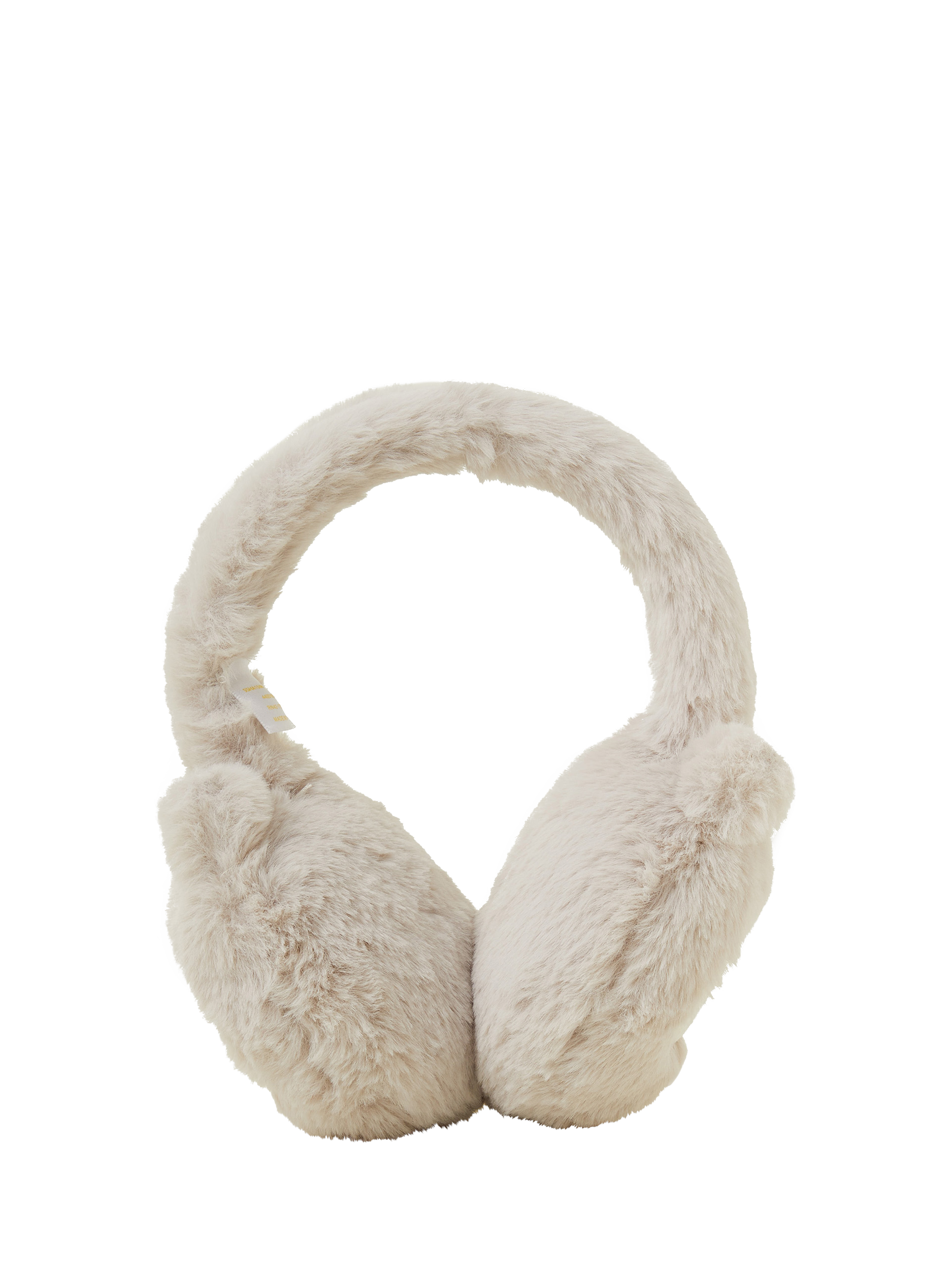 Product image 1 of 2, which shows Angels by Accessorize Kids' Owl Earmuff, Natural