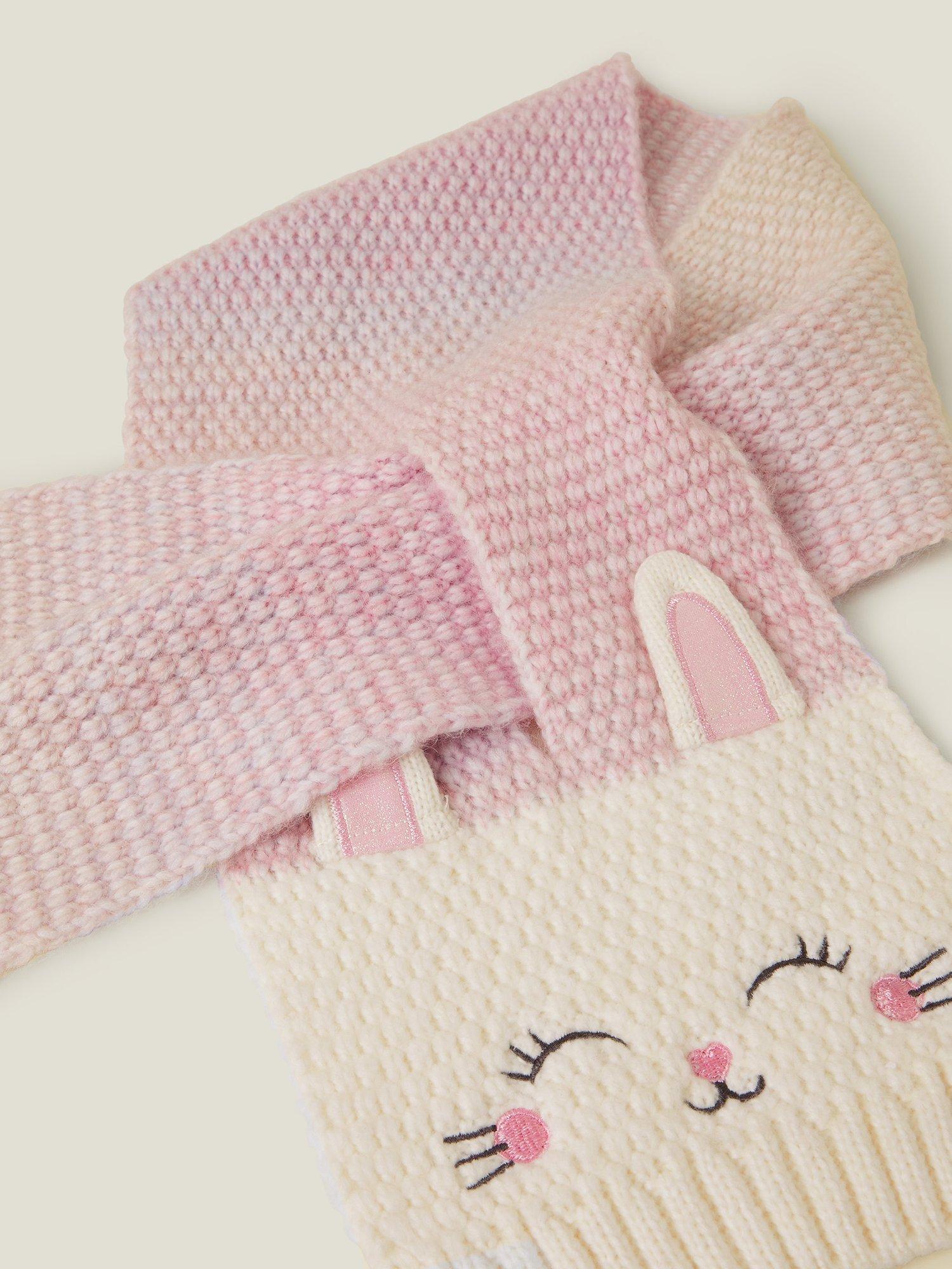 Product image 2 of 3, which shows Angels by Accessorize Kids' Bunny Scarf, Pink/Multi, One Size