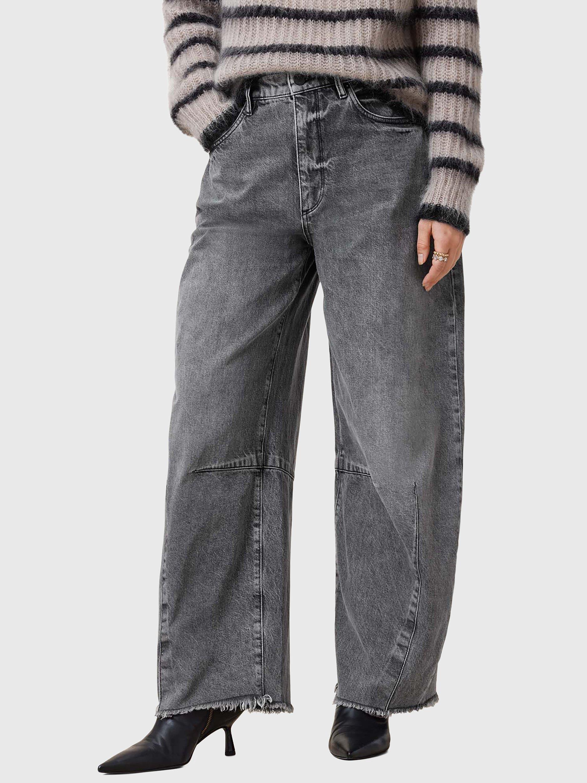 AllSaints Jett Barrel Leg Jeans, Washed Grey