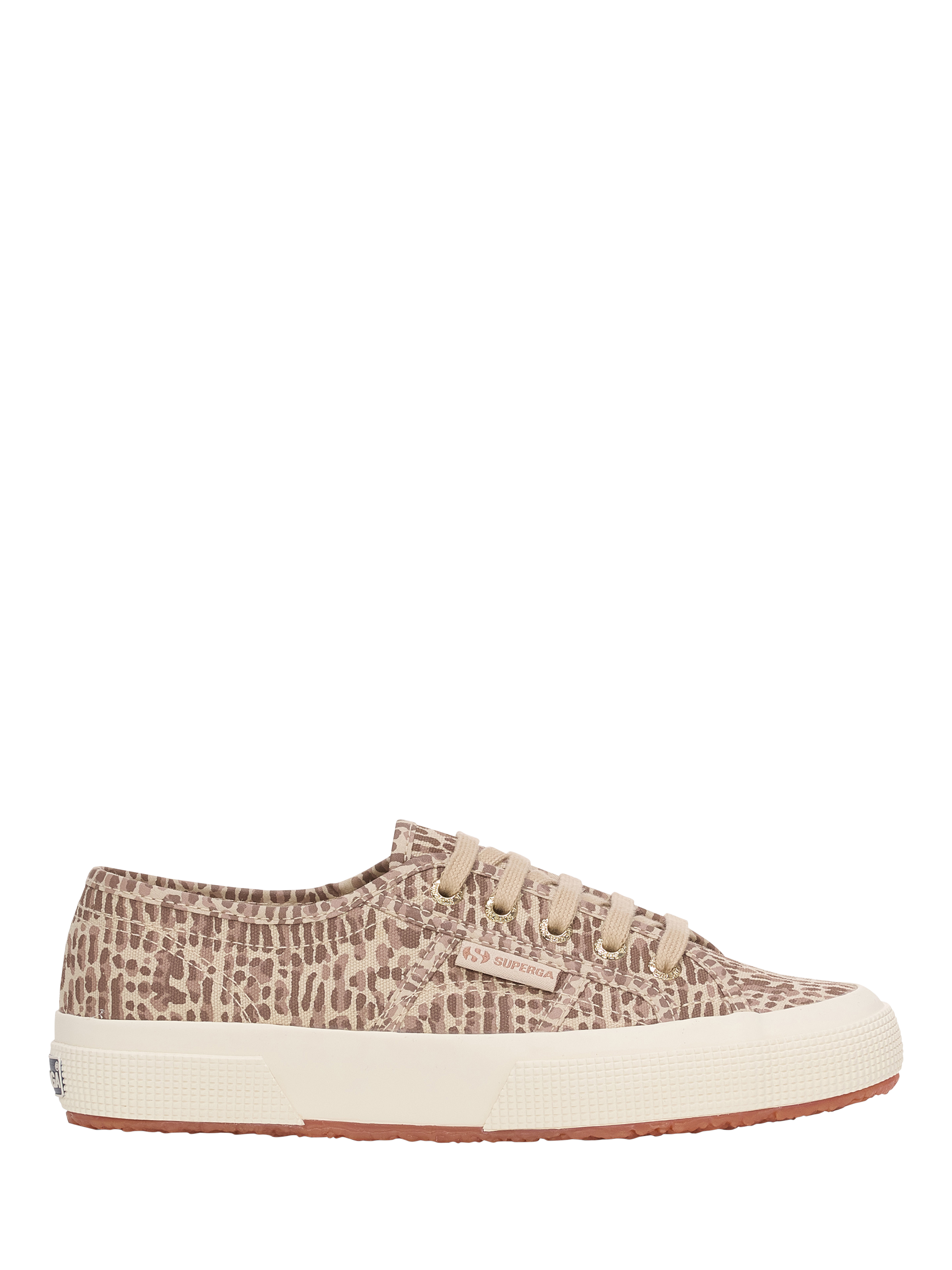 Superga 2750 Cotu Jaguar Print Canvas Trainers, Brown/Beige