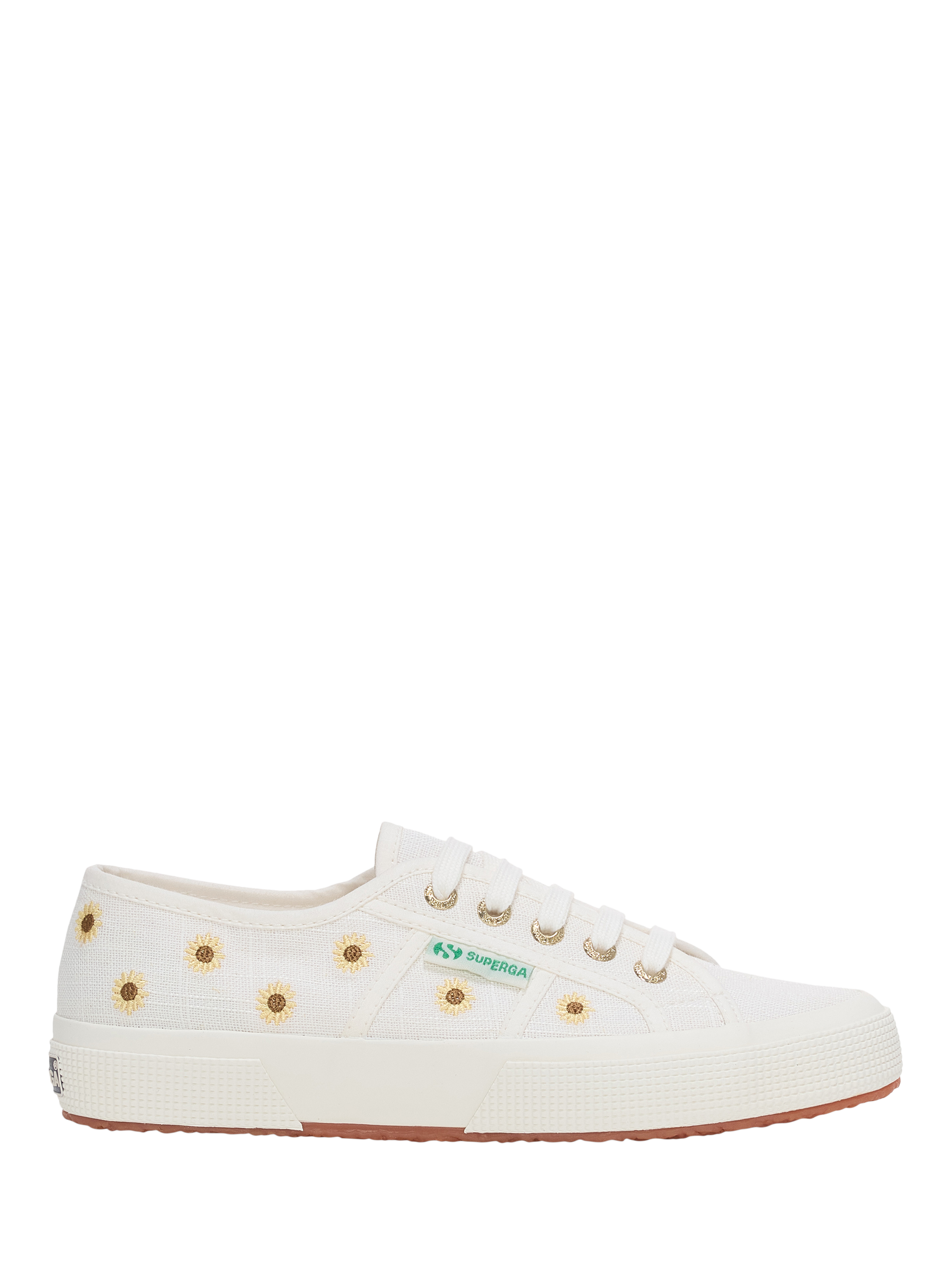 Superga 2750 Cotu Sunflower Print Canvas Trainers, White/Multi