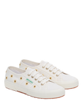 Superga 2750 Cotu Sunflower Print Canvas Trainers, White/Multi