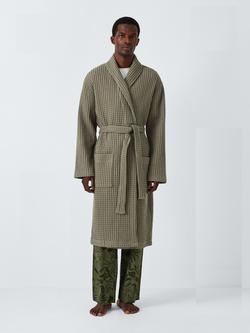John Lewis Cotton Waffle Robe, Green Mid, Green Mid