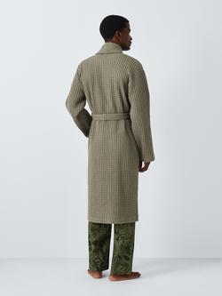 John Lewis Cotton Waffle Robe, Green Mid - view 2, Green Mid