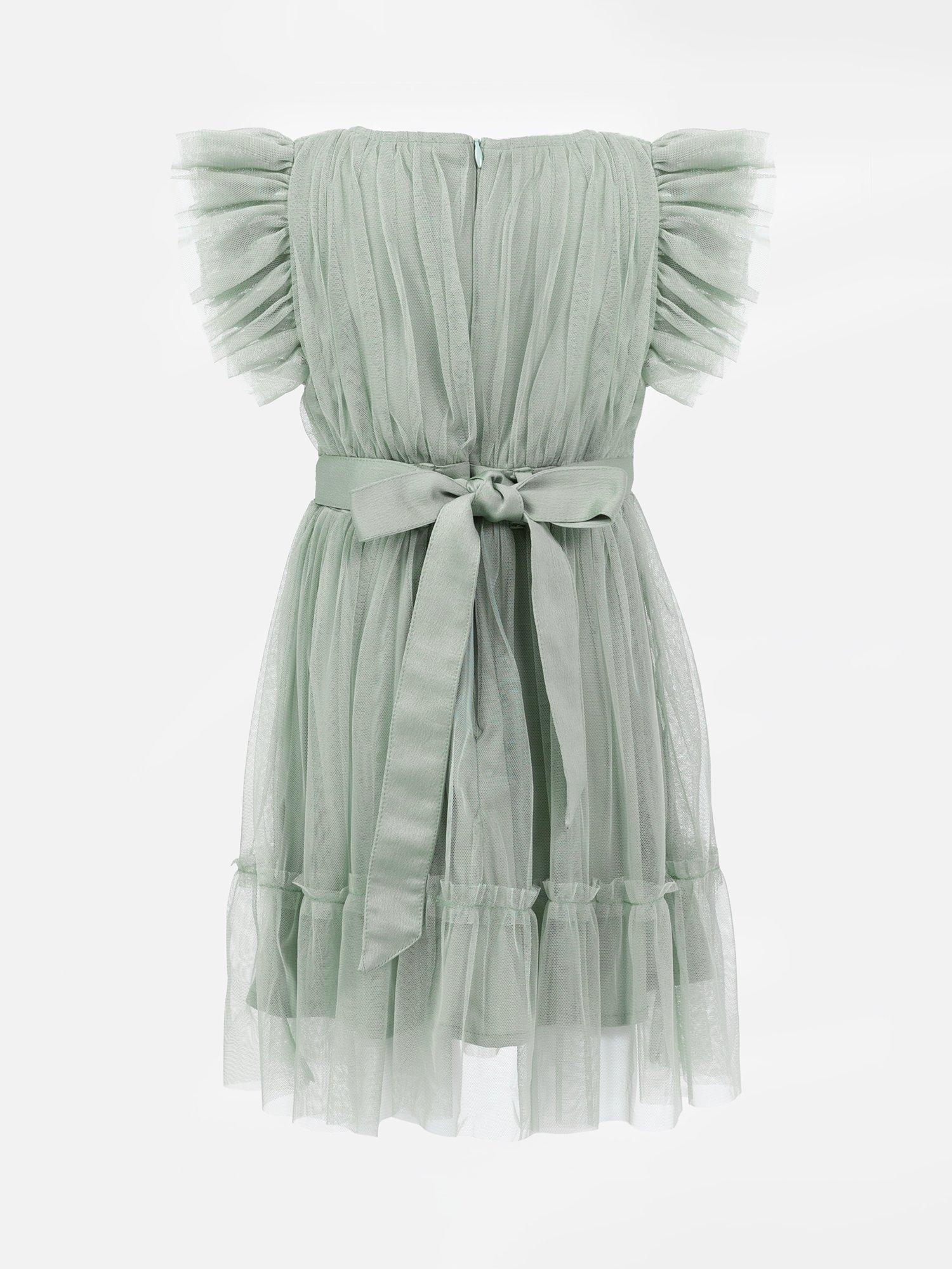 Product image 2 of 2, which shows Anaya With Love Kids' Tulle Midi Dress, Frosty Green, 3-4 years