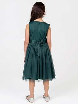 Maya Deluxe Kids' Sequin Sleeveless Midi Dress - view 2, Emerald