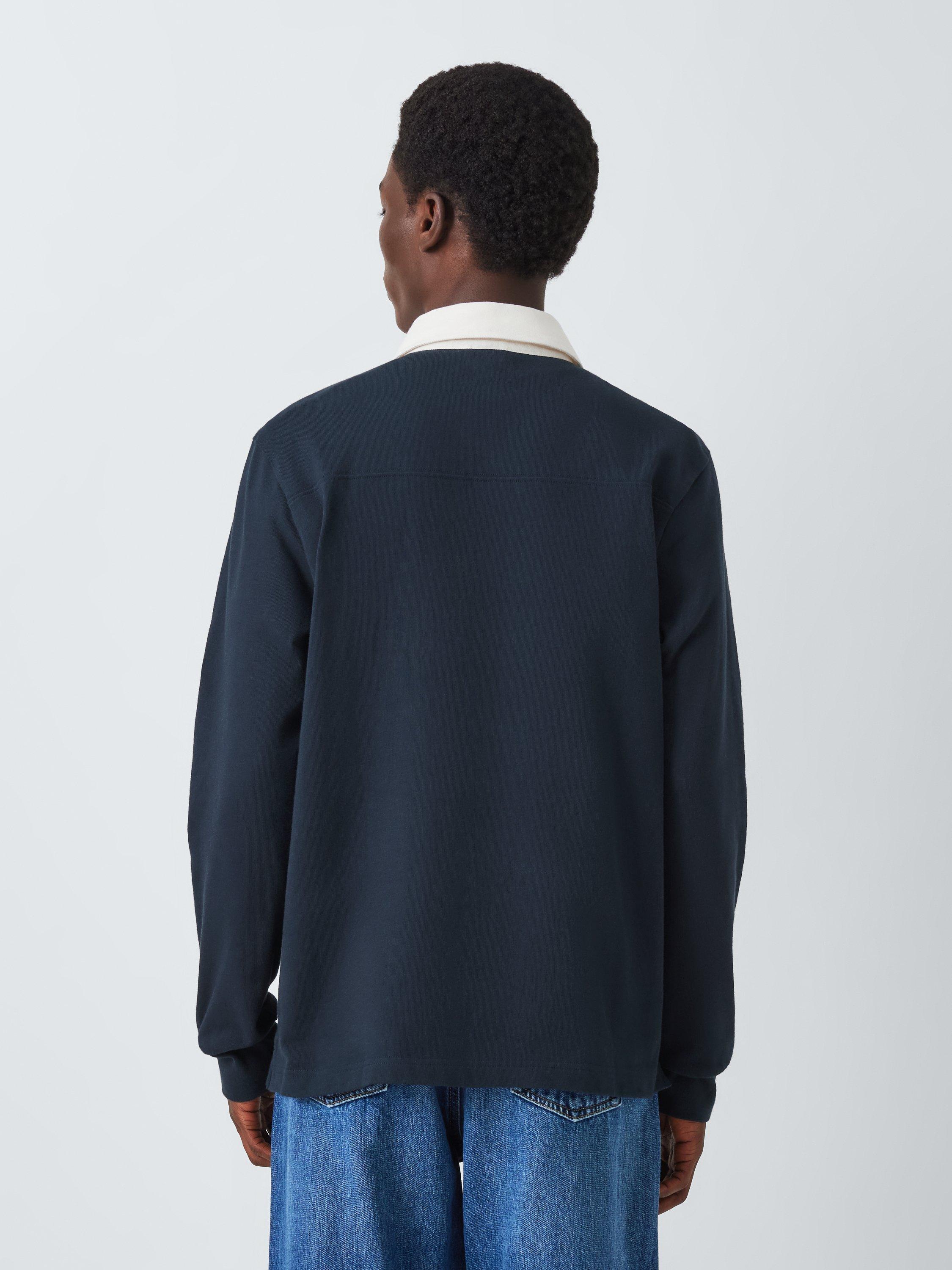 Product image 2 of 7, which shows John Lewis Cotton Rugby Shirt, Navy, S