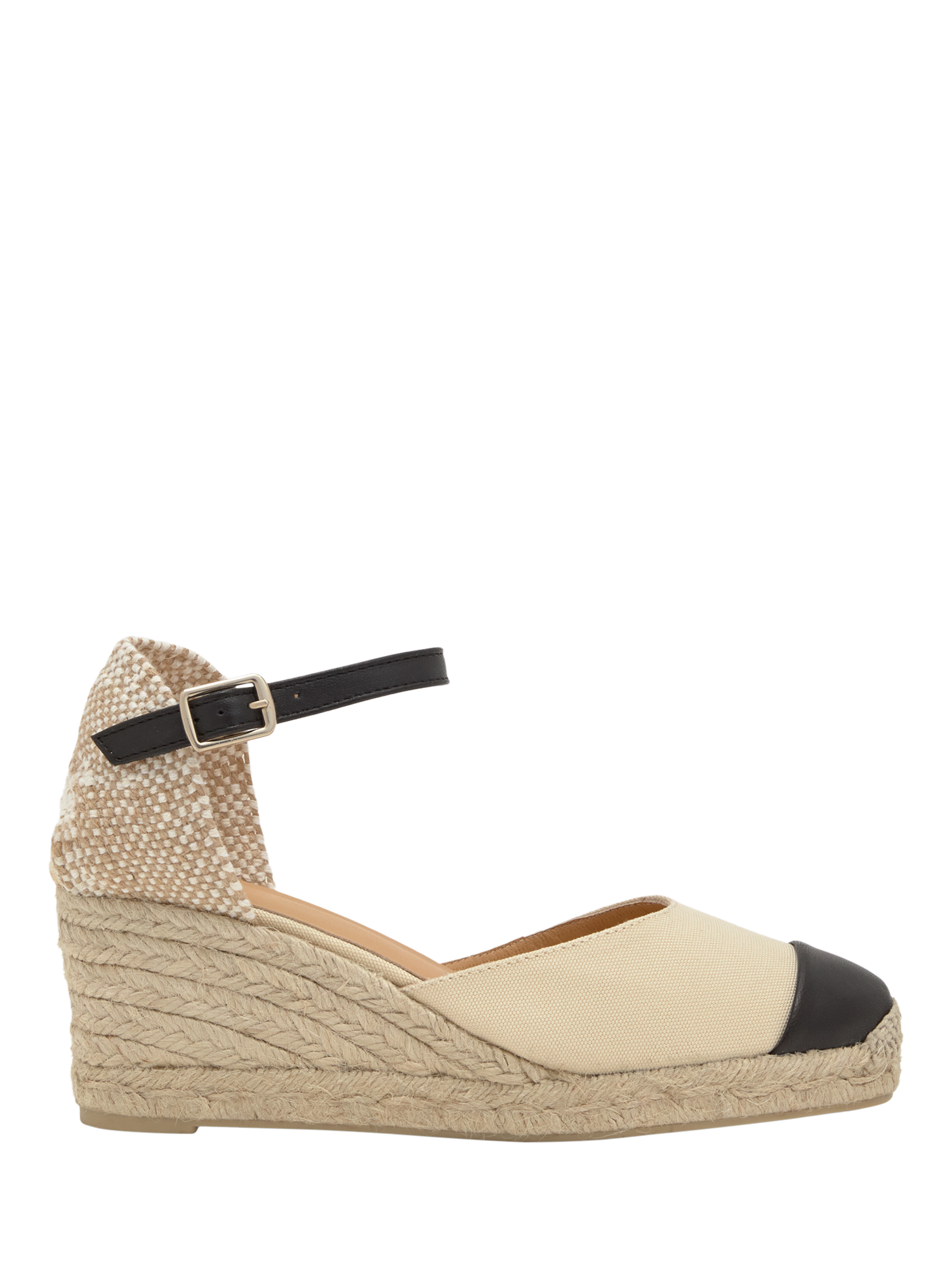 Product image 1 of 5, which shows Castañer Coraline Cotton Wedge Heel Espadrille Sandals, Crudo, 4